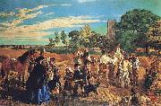 William Maw Egley A Harvest Scene in Norfolk oil painting